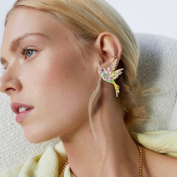 Zara Bird Crystal Stud Earrings - Picture 1 of 11